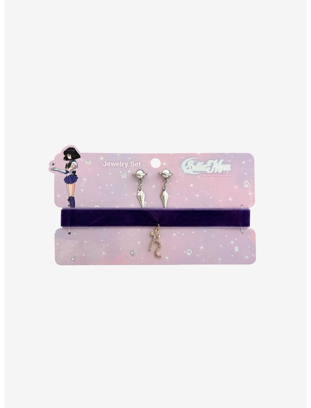 Sailor Moon Sailor Scout Cosplay Earrings & Choker Necklace Set - Sailor Saturn